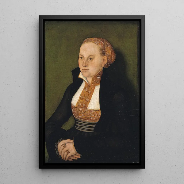 Portrait of a Lady - Lucas Cranach the Elder — framed artwork on a wall