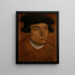Portrait of a man with a black cap - Lucas Cranach the Elder — framed artwork on a wall