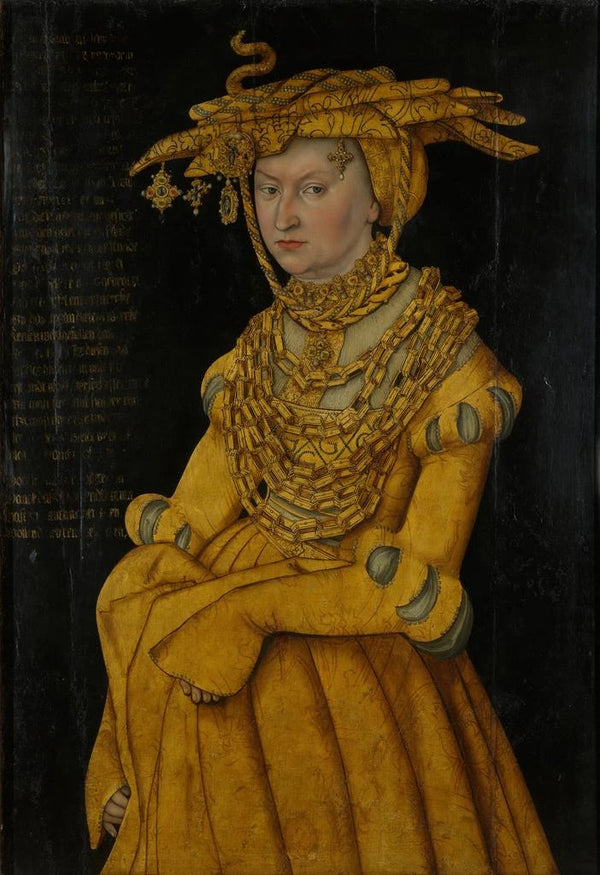Portrait of Duchess Catherine - Lucas Cranach the Elder — framed artwork on a wall
