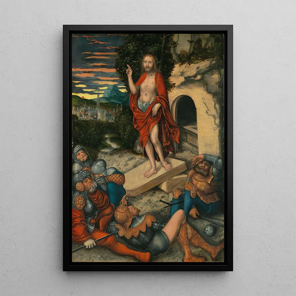 The Resurrection - Lucas Cranach the Elder — framed artwork on a wall