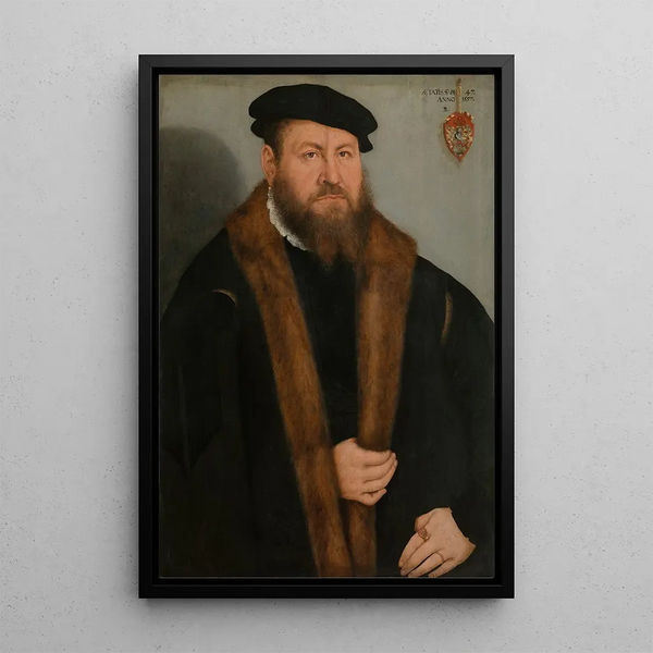 Portrait of a Man - Lucas Cranach the Younger — framed artwork on a wall