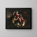 Diane resting with her hunting dogs and putti - Lucas Franchoys the Younger — framed artwork on a wall