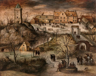 Place forte dans un paysage d'hiver - Lucas Gassel — artwork view