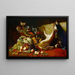 Still Life with Fruits, Goldfish, and Dead Hare - Lucas Victor Schaefels — framed artwork on a wall