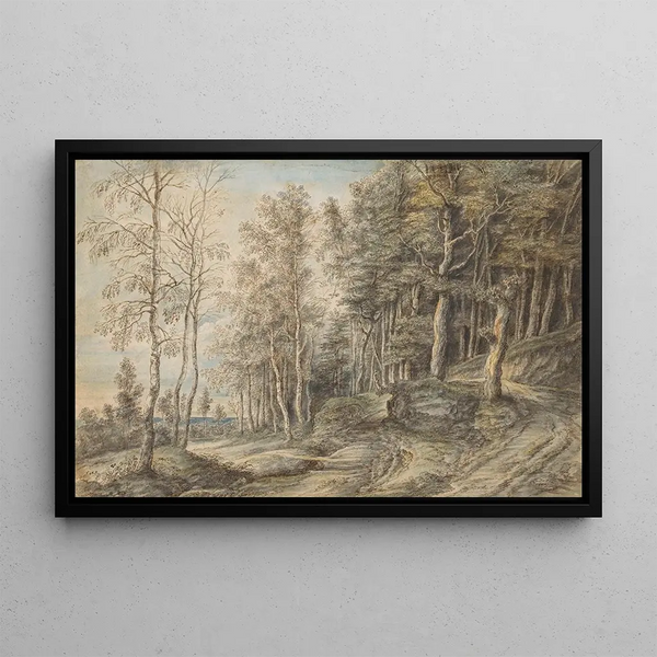 Landscape painting - Lucas van Uden — framed artwork on a wall