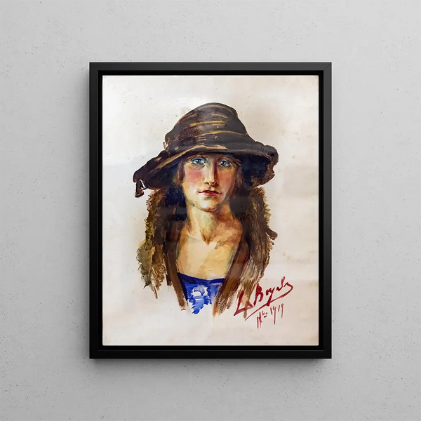 Self-portrait Painting - Luce Boyals — framed artwork on a wall