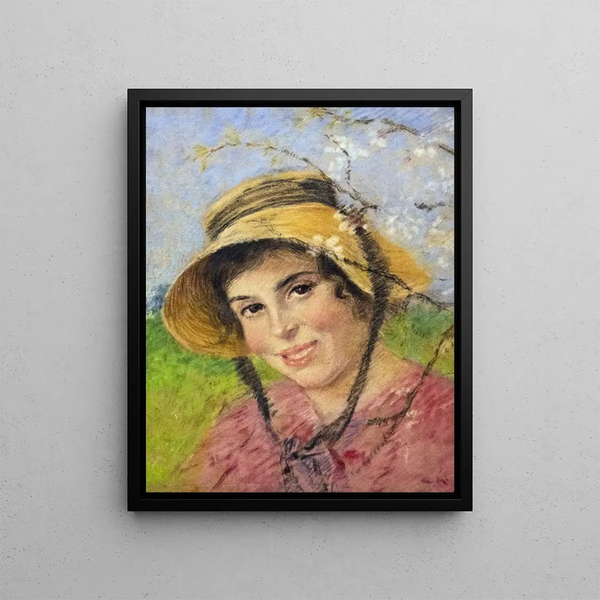 Portrait painting of a woman - Luce Boyals — framed artwork on a wall