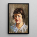 Young girl with macarons - Luce Boyals — framed artwork on a wall