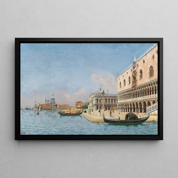 Venice Painting, Doge's Palace - Luciano Contento — framed artwork on a wall