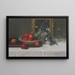 Nature morte with apples and mistletoe - Lucie R A Laridon — framed artwork on a wall