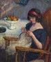 Girl sewing - Lucien Abrams — artwork view