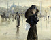 Trottin sur la place de la Concorde par temps de pluie - Lucien Gilbert Darpy — artwork view