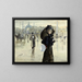 Trottin sur la place de la Concorde par temps de pluie - Lucien Gilbert Darpy — framed artwork on a wall