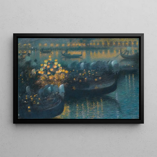 Serenade by moonlight in Venice - Lucien Lévy-Dhurmer — framed artwork on a wall