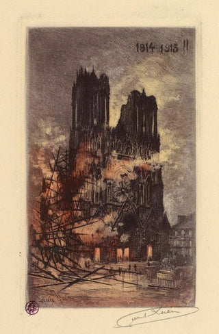 Lucien Marcelin Gautier - La cathdrale de Reims en feu.webp