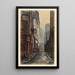 La rue Saint Julien Le Pauvre and part of the church - Lucien Marcelin Gautier — framed artwork on a wall