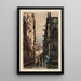 La rue Saint Séverin et une partie de l'église - Lucien Marcelin Gautier — framed artwork on a wall