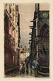 La rue Saint Séverin et une partie de l'église - Lucien Marcelin Gautier — artwork view