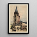 L'église et la place Saint-Germain des Prés - Lucien Marcelin Gautier — framed artwork on a wall
