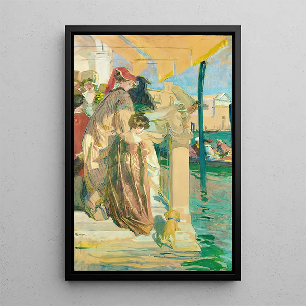 Carnival in Venice - Lucien Simon — framed artwork on a wall
