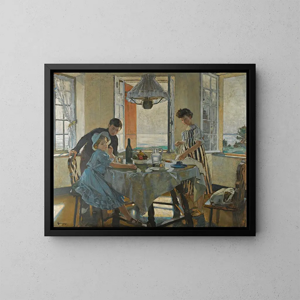 The Breakfast - Lucien Simon — framed artwork on a wall