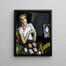 Girl with Cards - Lucius Kutchin — framed artwork on a wall