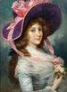 Portrait of a lady with a purple hat and roses - Lucius Rossi — artwork view
