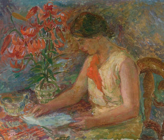 Woman reading - Lucjan Adwentowicz — artwork view