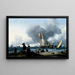Dutch Painting featuring a yacht - Ludolf Bakhuizen — framed artwork on a wall