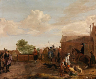 a canal boat station - Ludolf de Jongh — artwork view