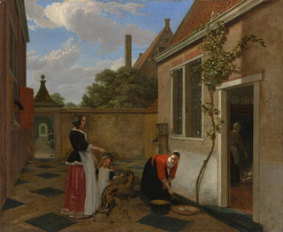 Scene in a Courtyard - Ludolf de Jongh — artwork view