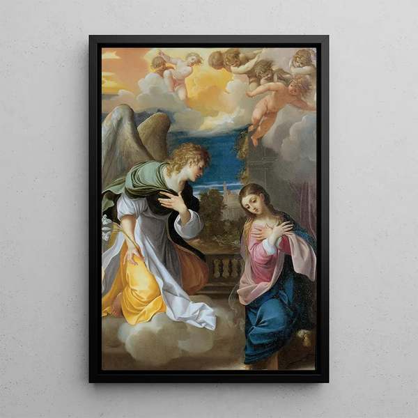 Annunciation - Ludovico Carracci — framed artwork on a wall