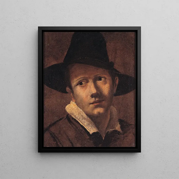 Portrait of a Young Man - Ludovico Carracci — framed artwork on a wall