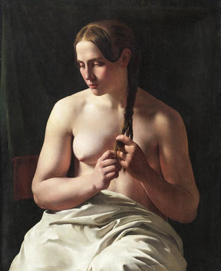 Ludvig August Smith - A Woman Pleating her Hair.webp