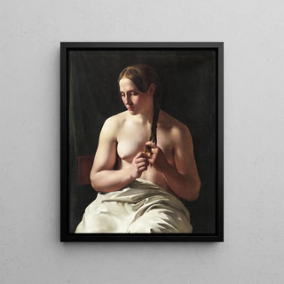 Ludvig August Smith - A Woman Pleating her Hair.webp