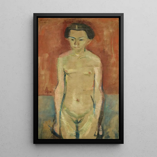 Nude Sick Painting - Ludvig Karsten — framed artwork on a wall