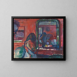 in front of the mirror - Ludvig Karsten — framed artwork on a wall