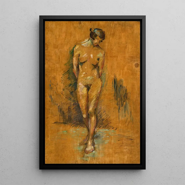 Female Nude Standing - Ludvig Karsten — framed artwork on a wall