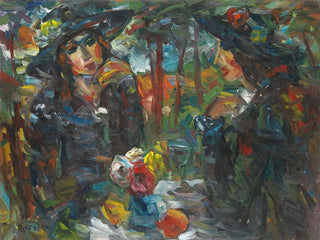 Two women at the table - Ludvig Karsten — artwork view