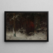 Landscape wooded under the snow - Ludvig Munthe — framed artwork on a wall