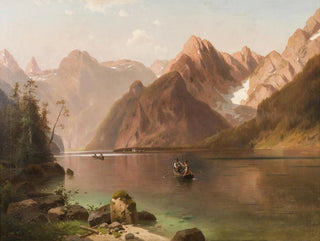 Alpine Lake Painting - Ludvík Bartók — artwork view