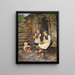 Three girls in traditional Schwälmer costume - Ludwig Blume-Siebert — framed artwork on a wall