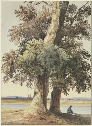 Ludwig Daniel Philipp Schmidt - Two trees on the river.webp