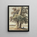 Two Trees on the River - Ludwig Daniel Philipp Schmidt — framed artwork on a wall