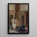 A musician and a guard in an oriental interior - Ludwig Deutsch — framed artwork on a wall