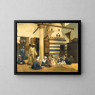 In the madrasa - Ludwig Deutsch — framed artwork on a wall