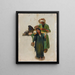 Study of a man and a girl holding a bowl - Ludwig Deutsch — framed artwork on a wall
