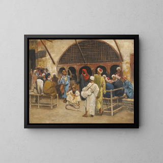Les charmeurs de serpents - Ludwig Deutsch — framed artwork on a wall