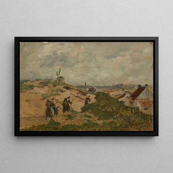 Dutch Dunes Landscape - Ludwig Dill — framed artwork on a wall