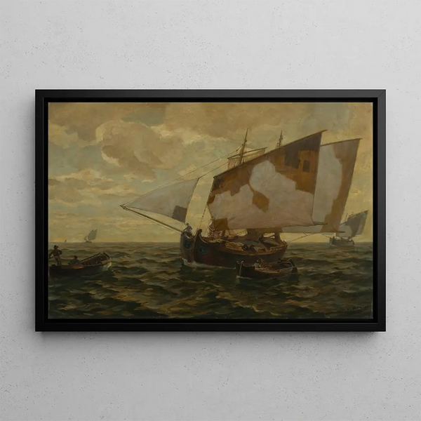 Trabaccolo - Ludwig Dill — framed artwork on a wall